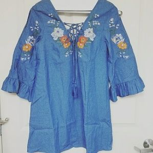 Denim floral dress (WetSeal) size S